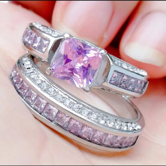 New cute 2.5ct purple Amethyst 925 Silver Ring - Picture 3 of 3